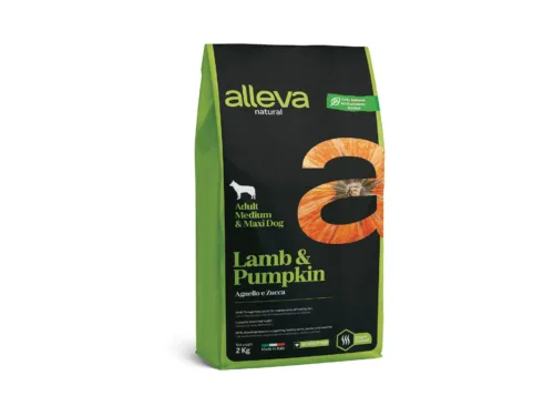 Alleva Natural Kuzu & Balkabağı Düşük Tahıllı Medium-Maxi Yetişkin Köpek Maması 2 Kg