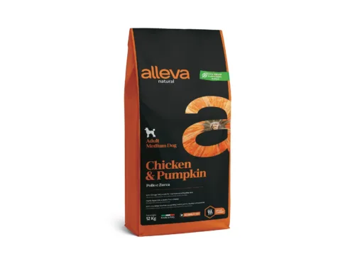 Alleva Natural Tavuk & Balkabağı Düşük Tahıllı Medium Yetişkin Köpek Maması 12 Kg