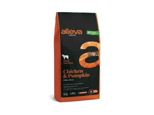 Alleva Natural Tavuk & Balkabağı Düşük Tahıllı Maxi Yetişkin Köpek Maması 12 Kg