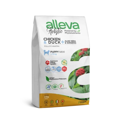 Alleva Holistik Tavuk & Ördek Tahılsız Maxi Yavru Köpek Maması 2 Kg