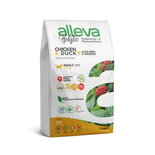 Alleva Holistik Tavuk & Ördek Tahılsız Mini Yetişkin Köpek Maması 2 Kg