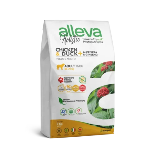 Alleva Holistik Tavuk & Ördek Tahılsız Maxi Yetişkin Köpek Maması 2 Kg