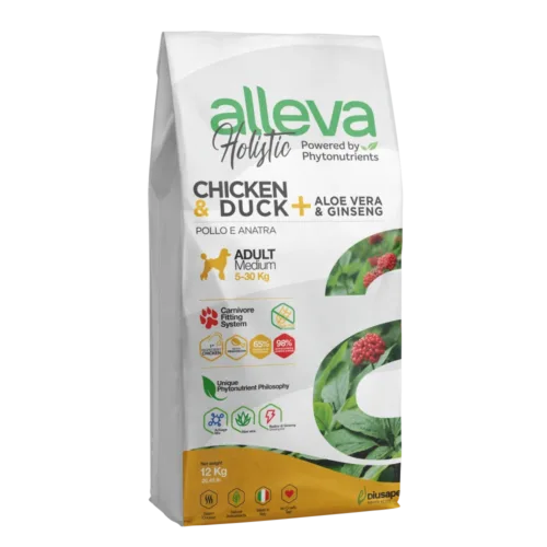Alleva Holistik Tavuk & Ördek Tahılsız Medium Yetişkin Köpek Maması 12 Kg