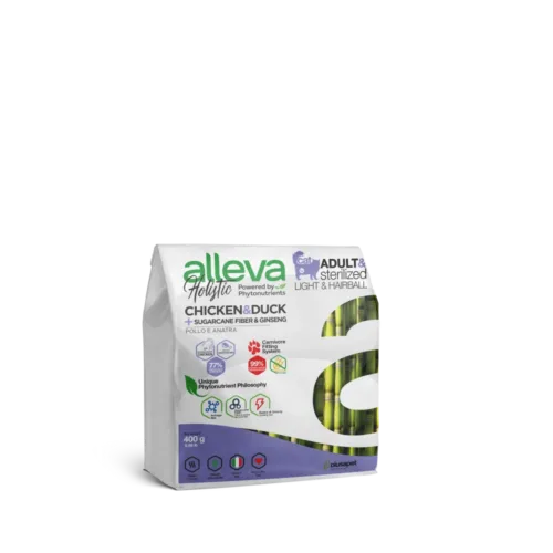 Alleva Holistik Hairball Light Tavuk & Ördek Tahılsız Yetişkin Kedi Maması 0,4 Kg